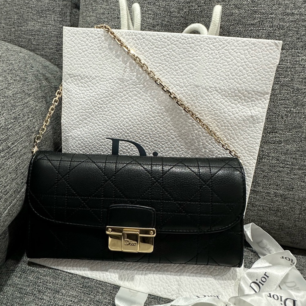 Dior luxury black and gold purse - Authentic with certificates
